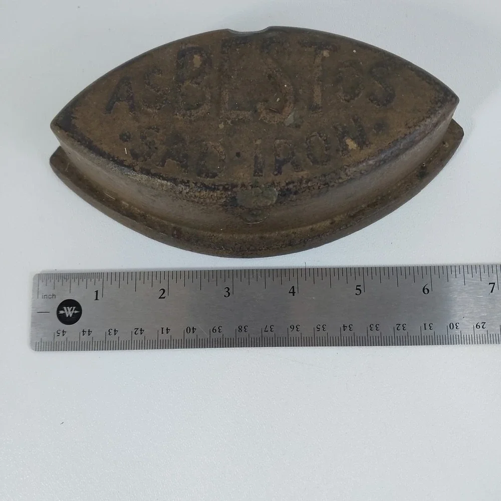 Antique Cast Iron Asbestos Sad Iron Door Stop / Paper Weight (No Handle) Vintage